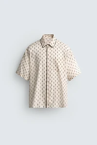 CONTRAST PAISLEY RELAXED FIT SHIRT