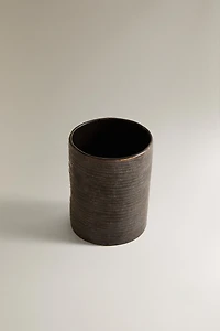 BLACK CERAMIC TOOTHBRUSH TUMBLER
