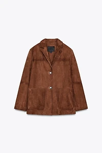 100% SUEDE OVERSIZE BLAZER ZW COLLECTION LIMITED EDITION