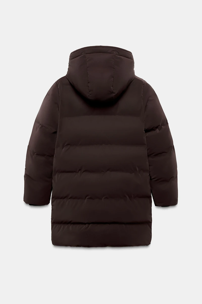 ANORAK MI-LONG EN TISSU CAOUTCHOUTÉ COUPE-VENT