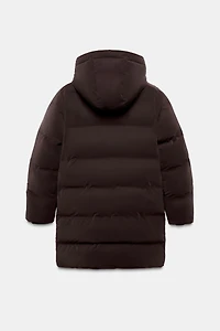 ANORAK MI-LONG EN TISSU CAOUTCHOUTÉ COUPE-VENT