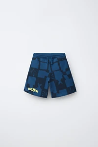 CHECKERED PLUSH SHORTS