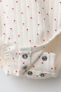 HEART PRINT JACKET, BODYSUIT, AND LEGGINGS SET