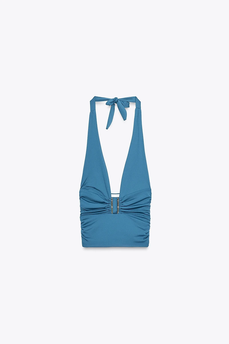 DRAPED HALTER TOP