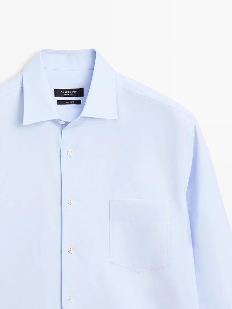 Cotton blend comfort twill shirt