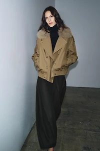 TRENCH MATELASSÉ À COL EFFET FOURRURE ZW COLLECTION