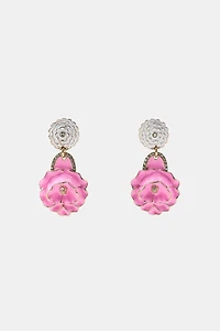 ENAMELED FLOWER EARRINGS