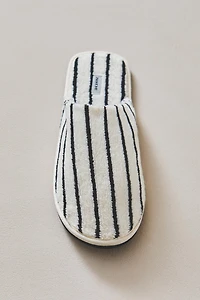STRIPED TERRY BATHROOM SLIPPERS