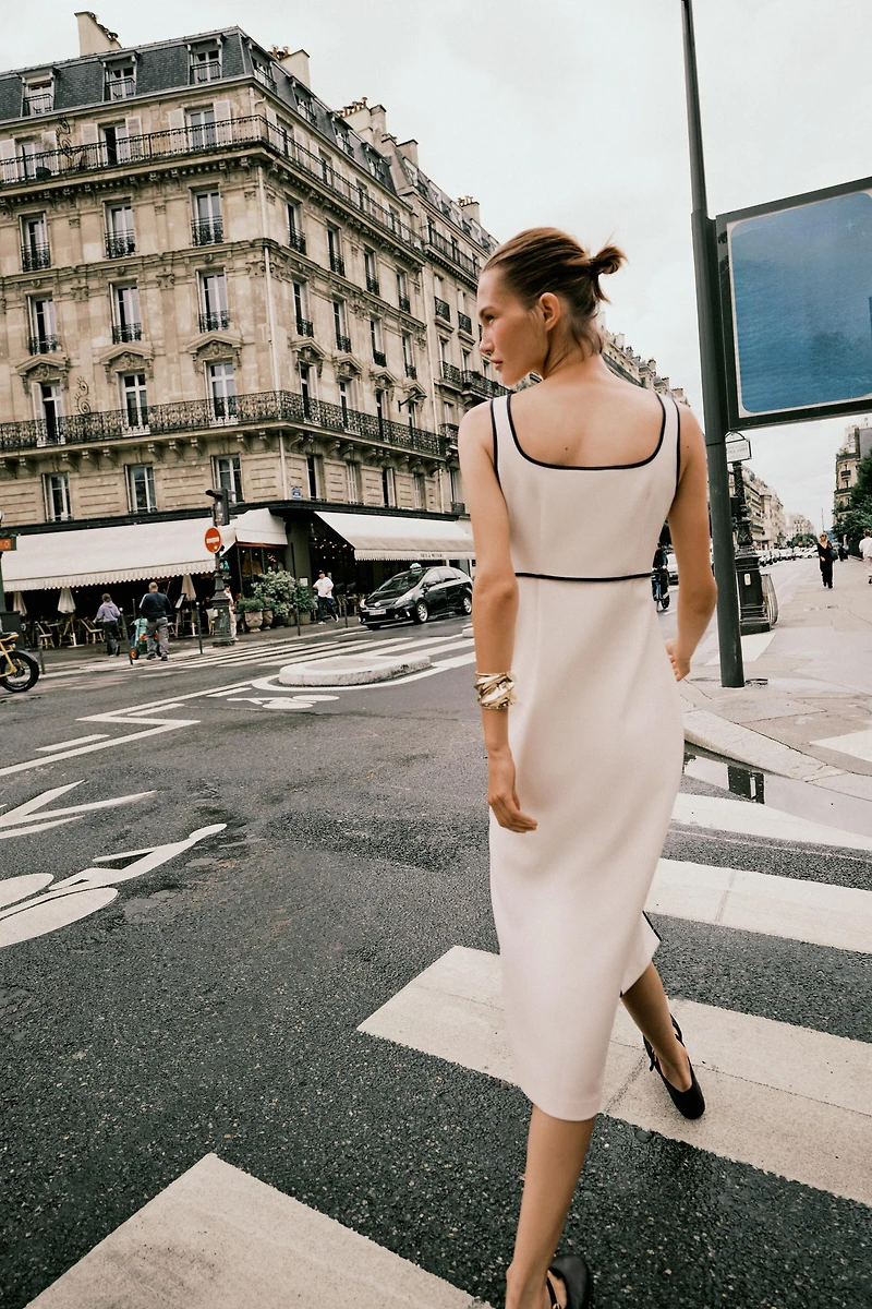 ROBE MIDI LISERÉS CONTRASTE