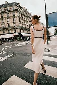 ROBE MIDI LISERÉS CONTRASTE