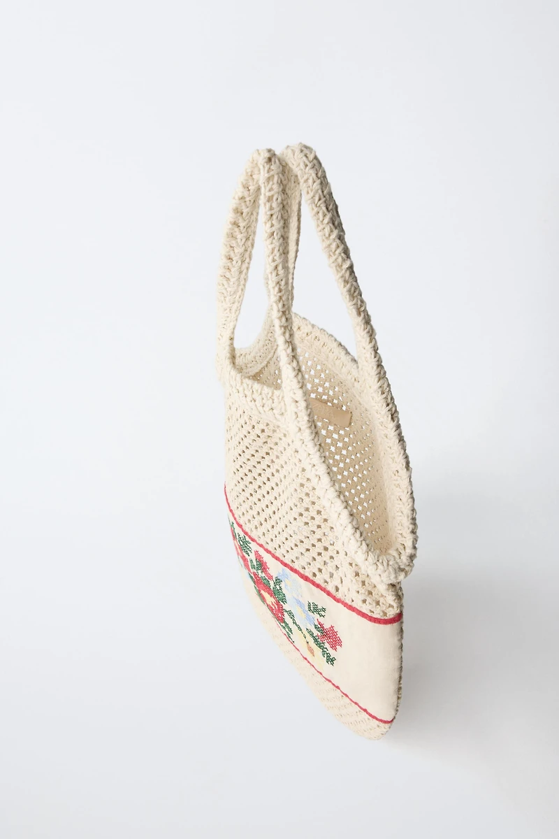 EMBROIDERED MESH SHOPPER