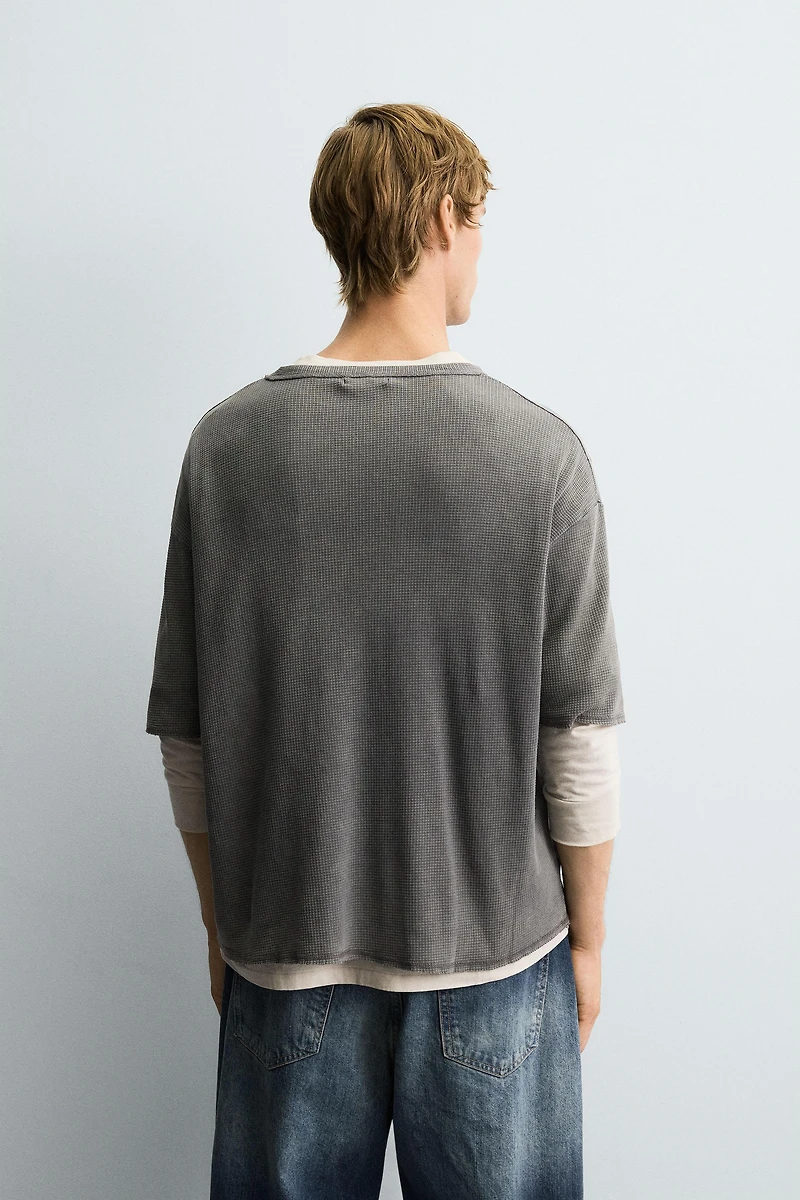 WASHED PRINTED KNIT T-SHIRT