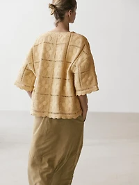 Cutwork crochet cardigan