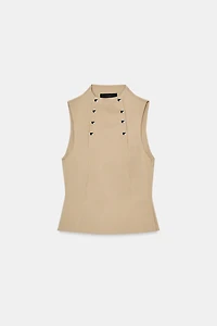 ELASTIC BUTTON TOP