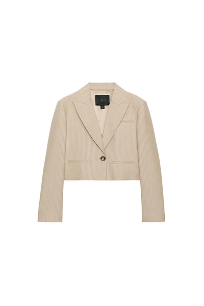 ZW COLLECTION STRIPED CROPPED BLAZER