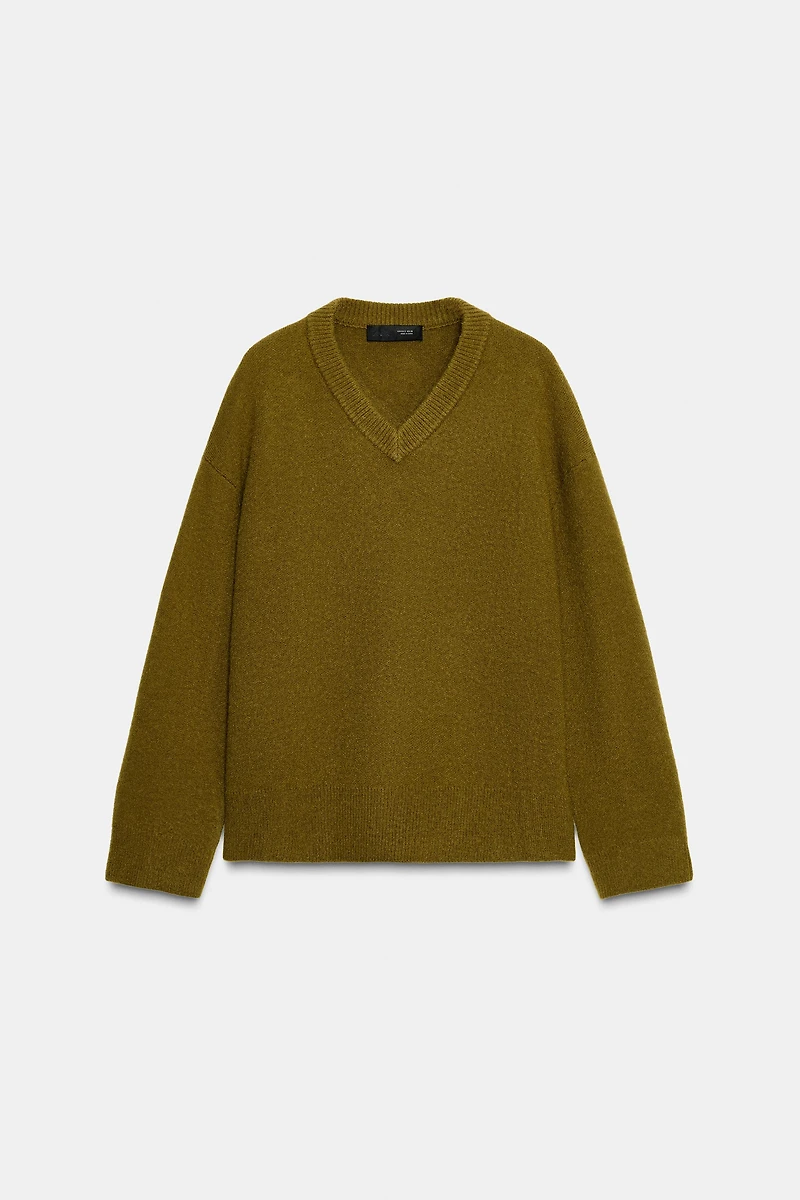 PLAIN KNIT V-NECK JUMPER
