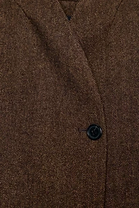 HERRINGBONE WOOL BLEND BLAZER ZW COLLECTION