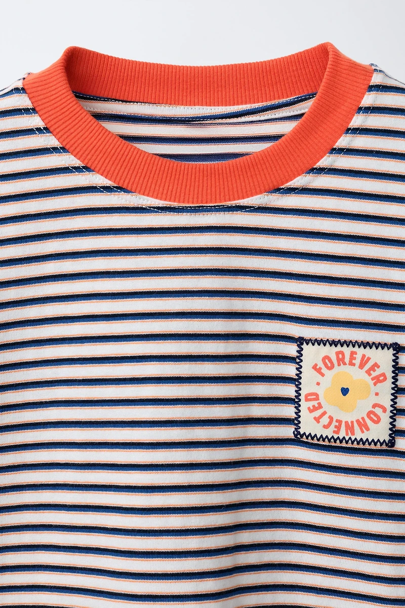 STRIPED LABEL T-SHIRT