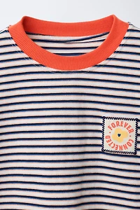 STRIPED LABEL T-SHIRT