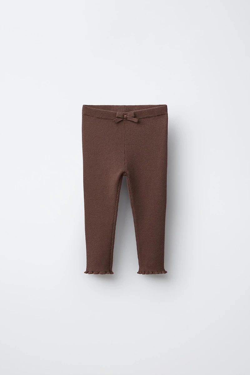 KNIT BOW LEGGINGS