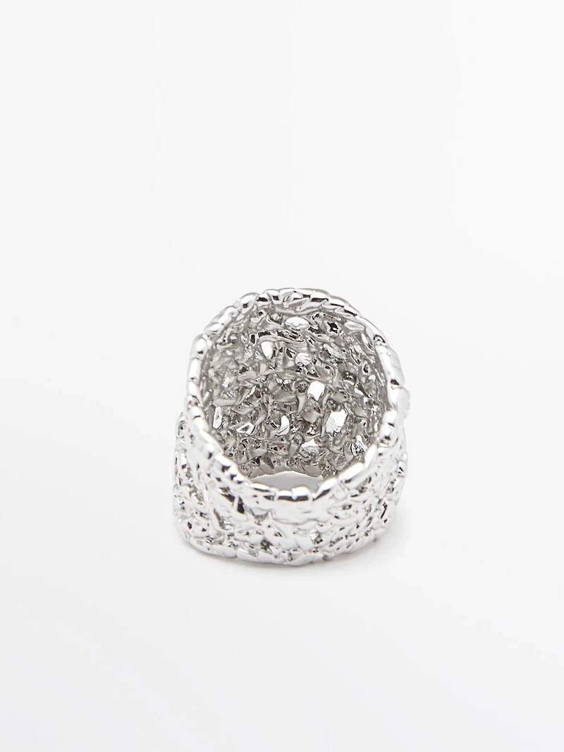 Wide braided ring
