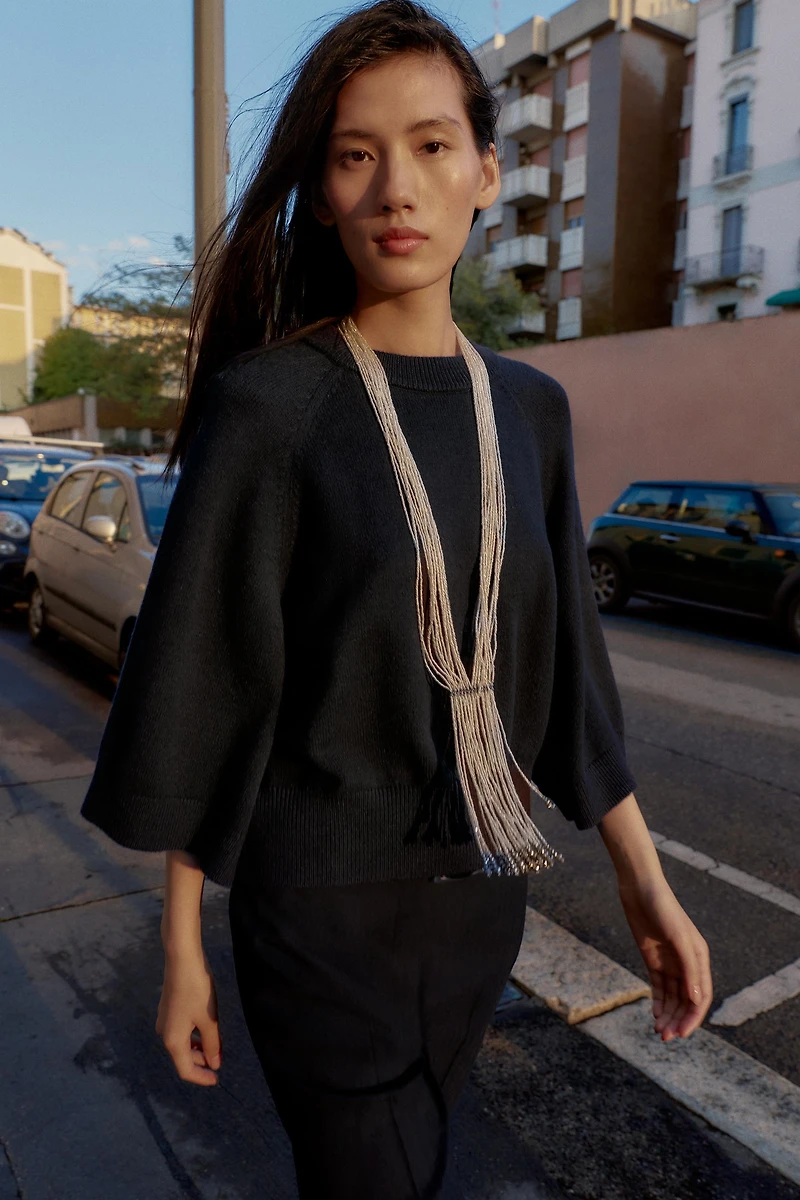 WIDE SLEEVE KNIT JUMPER