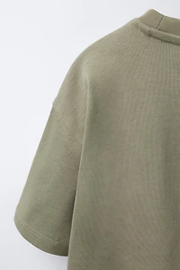 HEAVYWEIGHT EMBROIDERED TEXT T-SHIRT