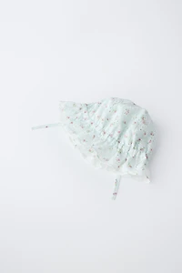 EMBROIDERED SWISS HAT WITH FLORAL PRINT