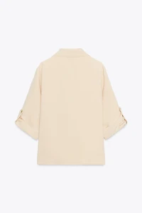 DOUBLE BREASTED BLAZER WITH TABBED SLEEVES