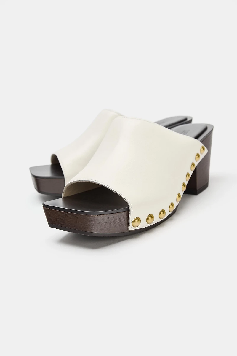 LIMITED EDITION LEATHER STUDDED WEDGES