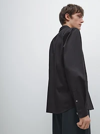 Regular fit cotton blend shirt