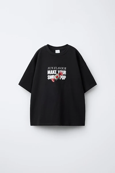 CHERRY AND CARAMEL PRINT T-SHIRT