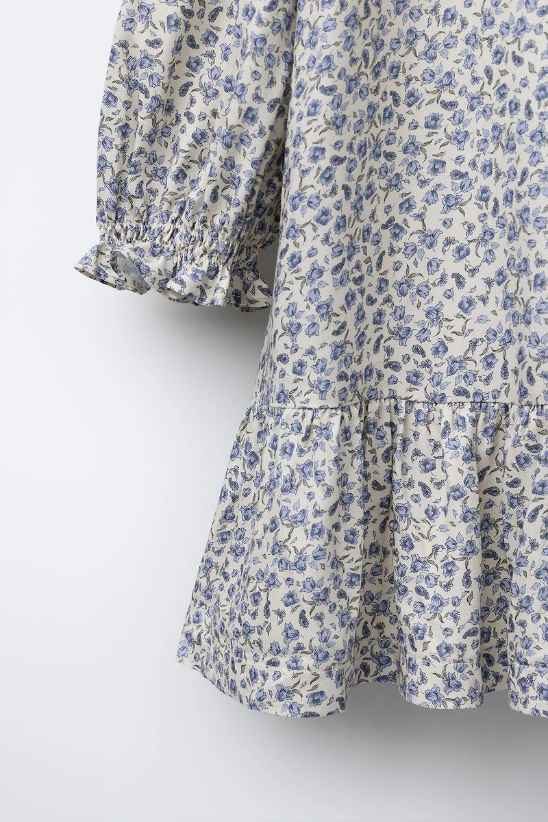 RUFFLED FLORAL DRESS