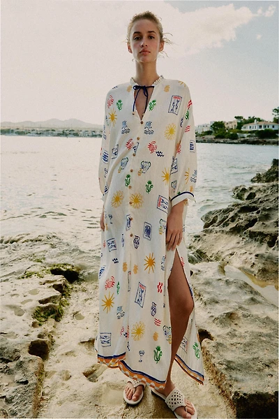 LONG PRINTED DRESS