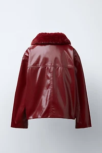 REMOVABLE COLLAR PATENT JACKET