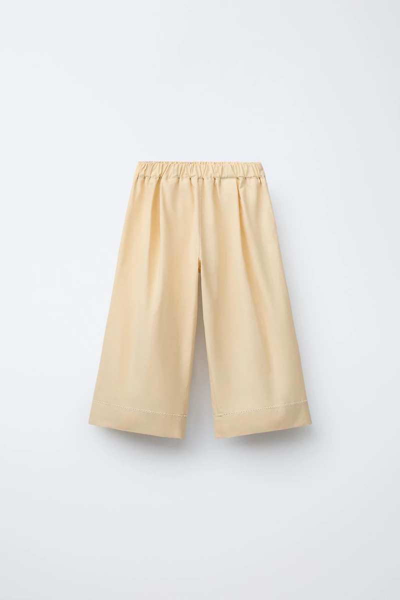 PANTALON JUPE-CULOTTE PLIS DENTELLE
