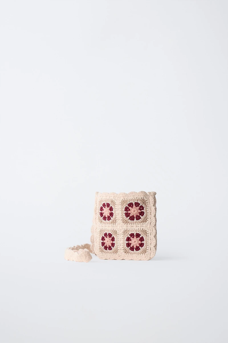 CROCHET KNIT FLOWER BAG