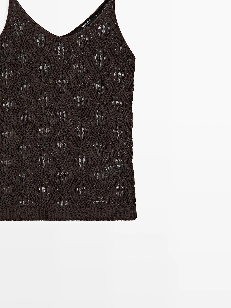 Strappy top with openwork detail