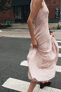 HALTER FRAY MIDI DRESS