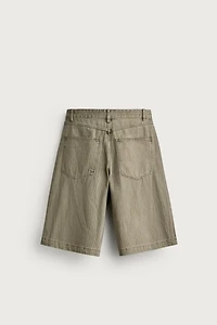 STRIPED WASHED JORTS
