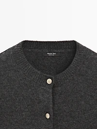 Knit cardigan with gold buttons