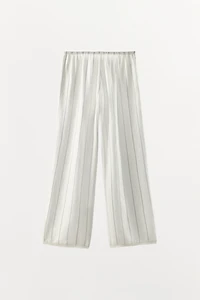 LACE TRIM STRIPED PANTS