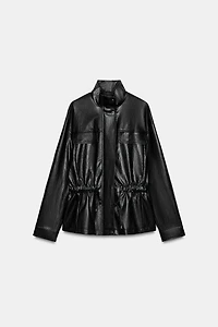 BLOUSON MATIÈRE SYNTHÉTIQUE COL MONTANT