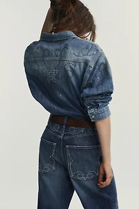 STUDDED DENIM SHIRT
