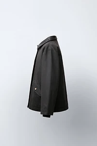 WAXED JACKET WITH FAUX FUR COLLAR