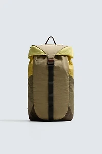 TECHNICAL BACKPACK WITH LEATHER DETAILS