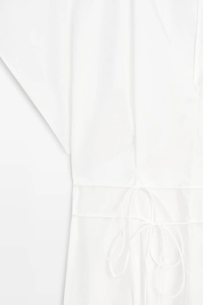 Poplin flounce midi dress