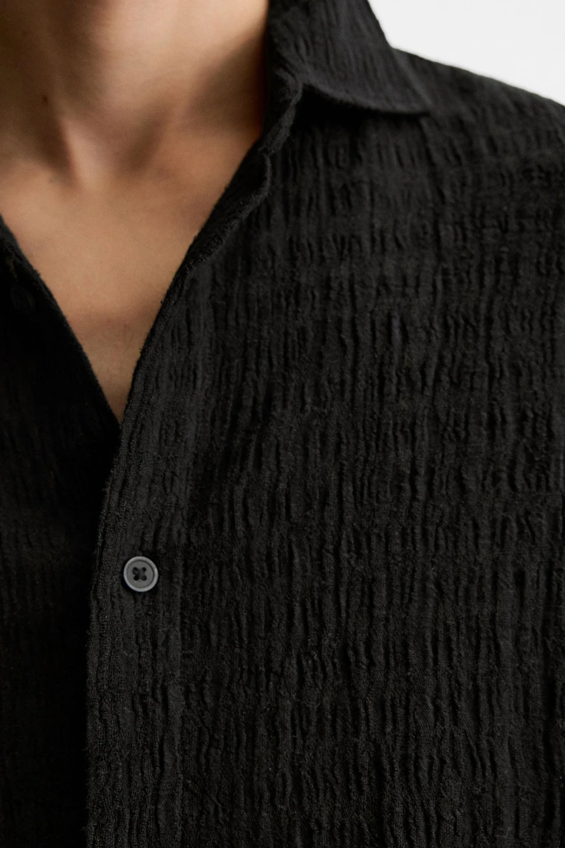 LINEN - COTTON JACQUARD SHIRT