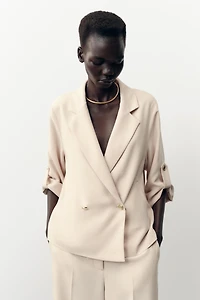 BLAZER CROISÉ À MANCHES RETROUSSÉES