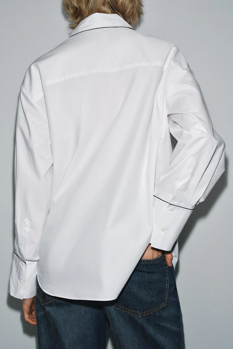 ZW COLLECTION CONTRAST POPLIN SHIRT